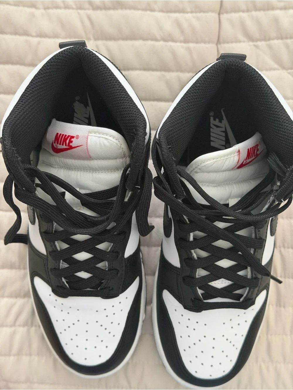 Nike Women's Black and White High-Top Sneakers